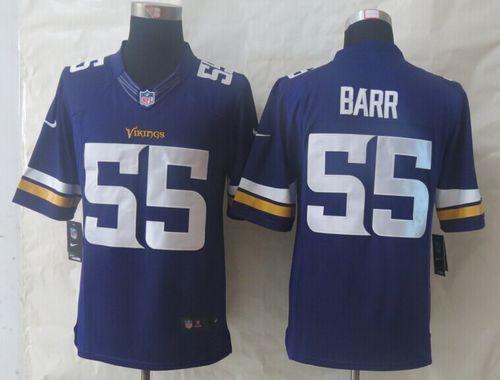 Vikings #55 Anthony Barr Purple Team Color Stitched Limited Nike Jersey - Zenithce