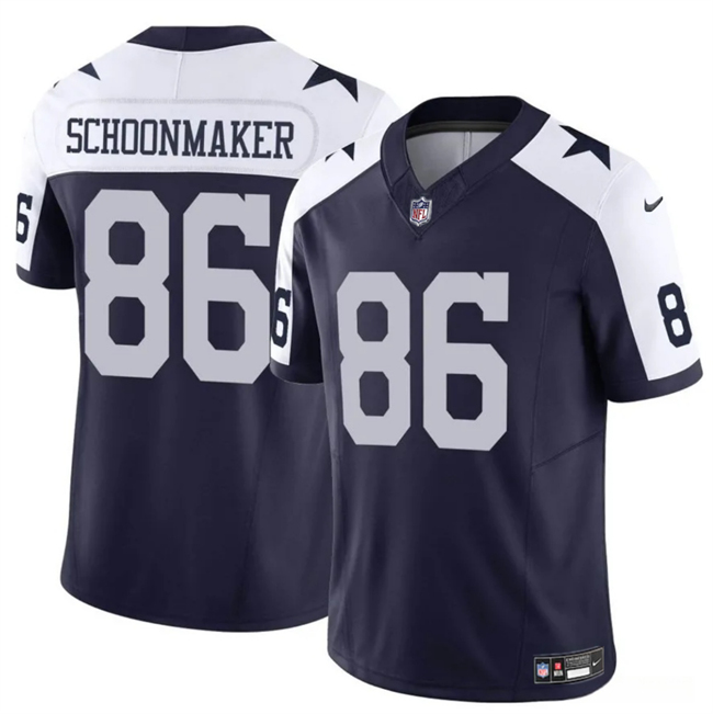 Dallas Cowboys #86 Luke Schoonmaker Navy White Thanksgiving Vapor Untouchable Limited Stitched Jersey - Zenithce