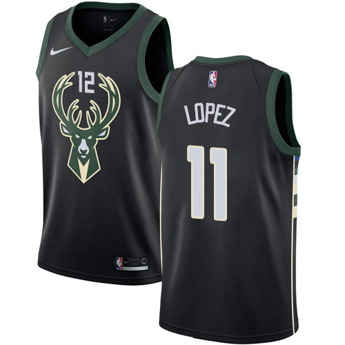 Bucks #11 Brook Lopez Black Swingman Statement Edition Jersey - Zenithce