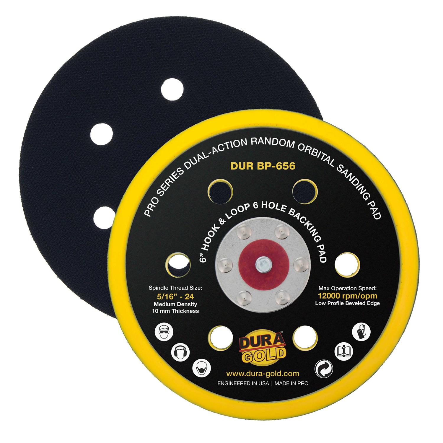Dura-gold Pro Series Hook & Loop DA Backing Plate Pad - Zenithce