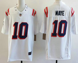 New England Patriots #10 Drake Maye Limited White Fashion FUSE Vapor Jersey - Zenithce