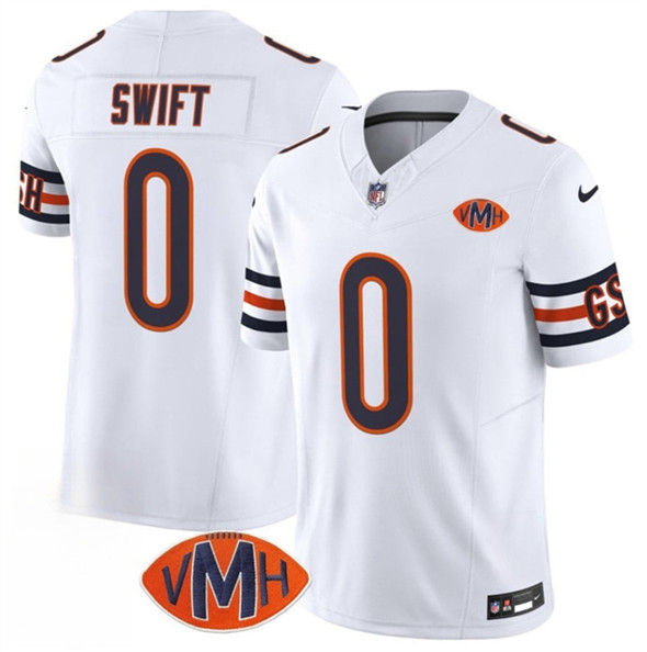 Chicago Bears #0 D'Andre Swift White 2025 F.U.S.E. With VMH Patch Vapor Untouchable Limited Football Stitched Jersey - Zenithce