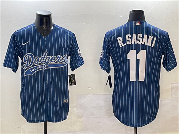 Los Angeles Dodgers #11 Roki Sasaki Navy With Patch Cool Base Stitched Jersey - Zenithce