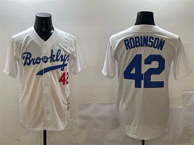 Brooklyn Dodgers #42 Jackie Robinson White Stitched Jersey - Zenithce
