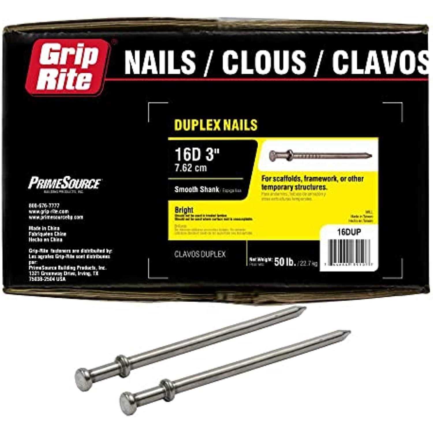 Grip-Rite 16D 3-1/2 in. Common Bright Steel Nail Flat 1 lb - Zenithce