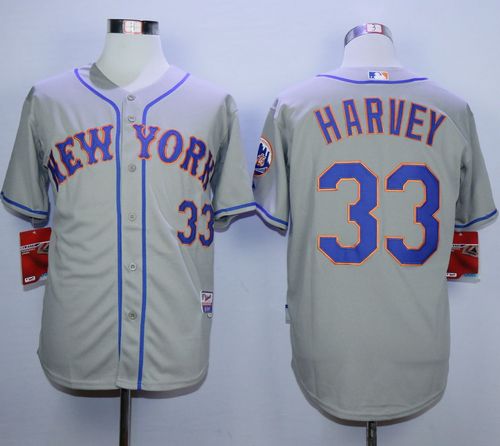 Mets #33 Matt Harvey Grey Road Cool Base Stitched Jersey - Zenithce
