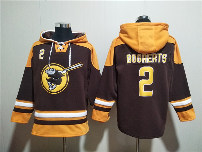 San Diego Padres #2 Xander Bogaerts Brown Gold Ageless Must-Have Lace-Up Pullover Hoodie - Zenithce