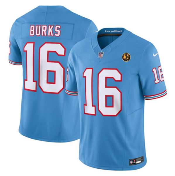 Tennessee Titans #16 Treylon Burks Blue 2023 F.U.S.E. Throwback With John Madden Patch Vapor Limited Stitched Jersey - Zenithce