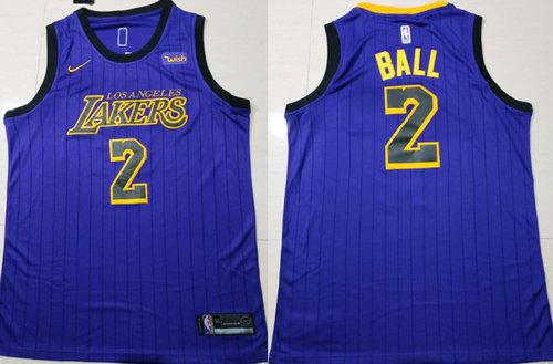 Lakers #2 Lonzo Ball Purple 2018-2019 Swingman Jersey - City Edition - Zenithce
