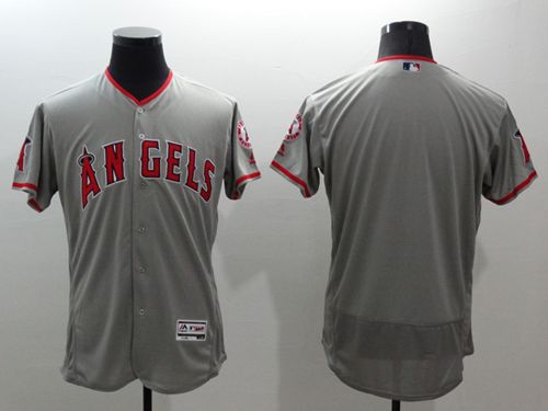 Angels Of Anaheim Blank Grey Flexbase Authentic Collection Stitched Jersey - Zenithce