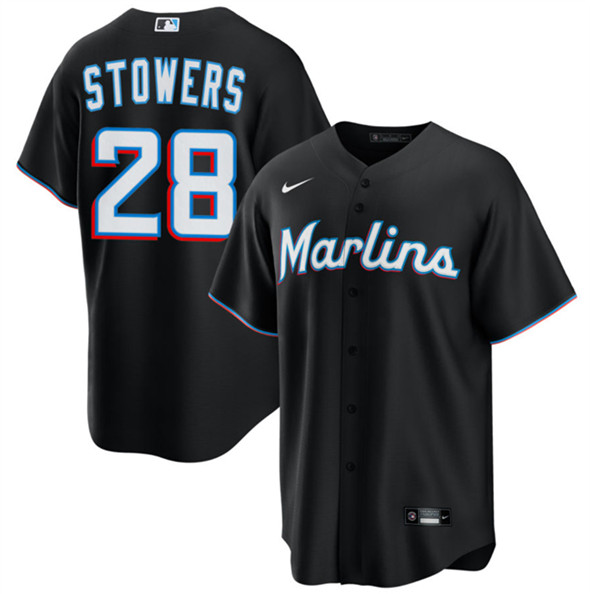 Miami Marlins #28 Kyle Stowers Black Cool Base Stitched Jersey - Zenithce