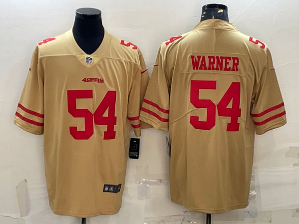 San Francisco 49ers #54 Fred Warner Gold Stitched Jersey - Zenithce