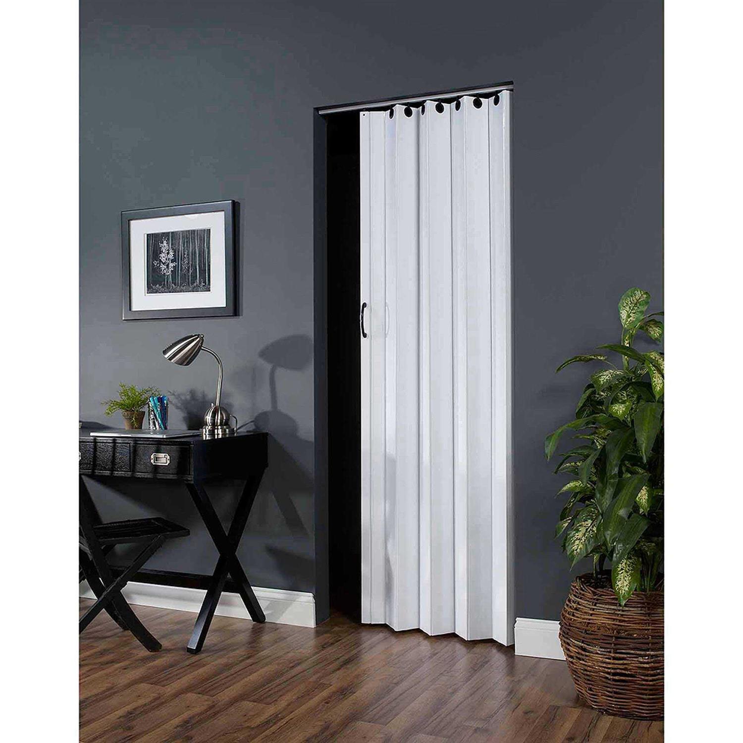Homestyle Regent PVC Accordion Folding Door Fits 36Wide x 80High White - Zenithce