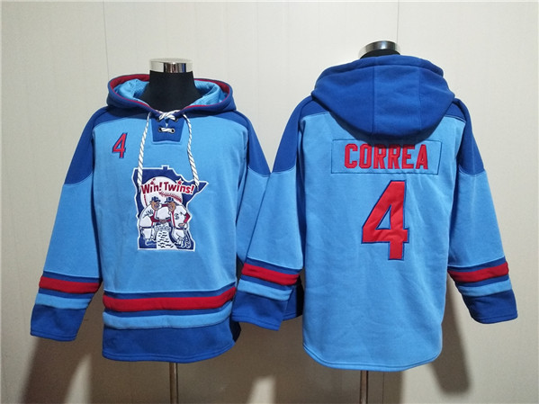 Minnesota Twins #4 Carlos Correa Blue Ageless Must-Have Lace-Up Pullover Hoodie - Zenithce