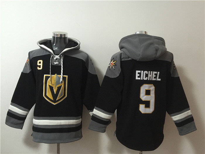 Vegas Golden Knights #9 Jack Eichel Black Ageless Must-Have Lace-Up Pullover Hoodie - Zenithce
