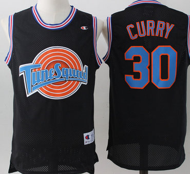 Tune Squad 30 Stephen Curry Black Stitched Movie Mesh Jersey - Zenithce