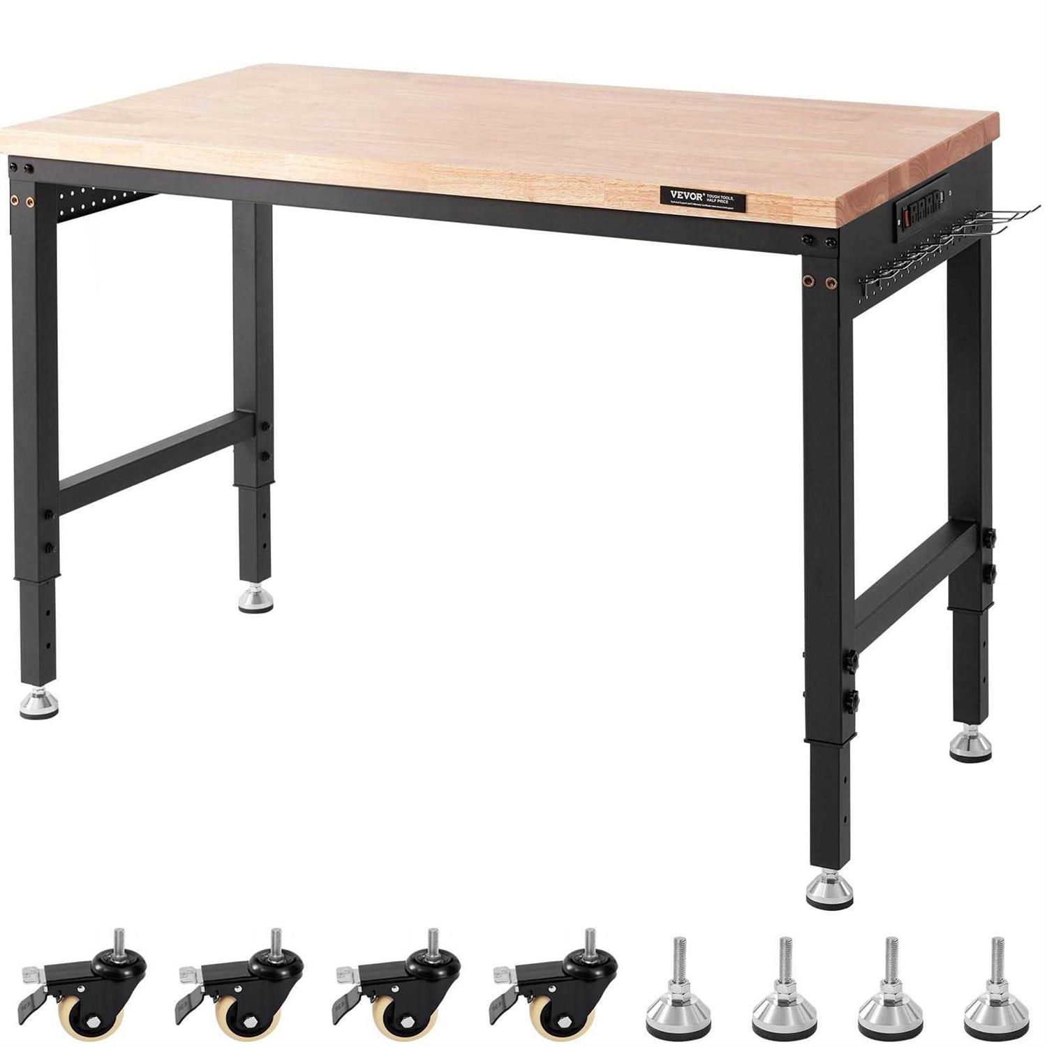 VEVOR Workbench Adjustable Height 20 Garage Table w - Zenithce