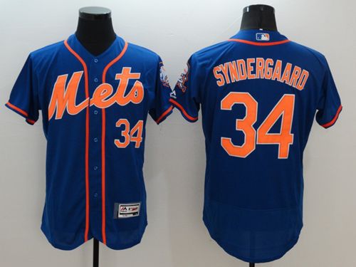 Mets #34 Noah Syndergaard Blue Flexbase Authentic Collection Stitched Jersey - Zenithce