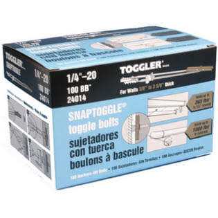 Toggler 100-Pack Assorted Length 1/4-in Dia Toggle Bolt Drywall Anchor Screws Included - Zenithce