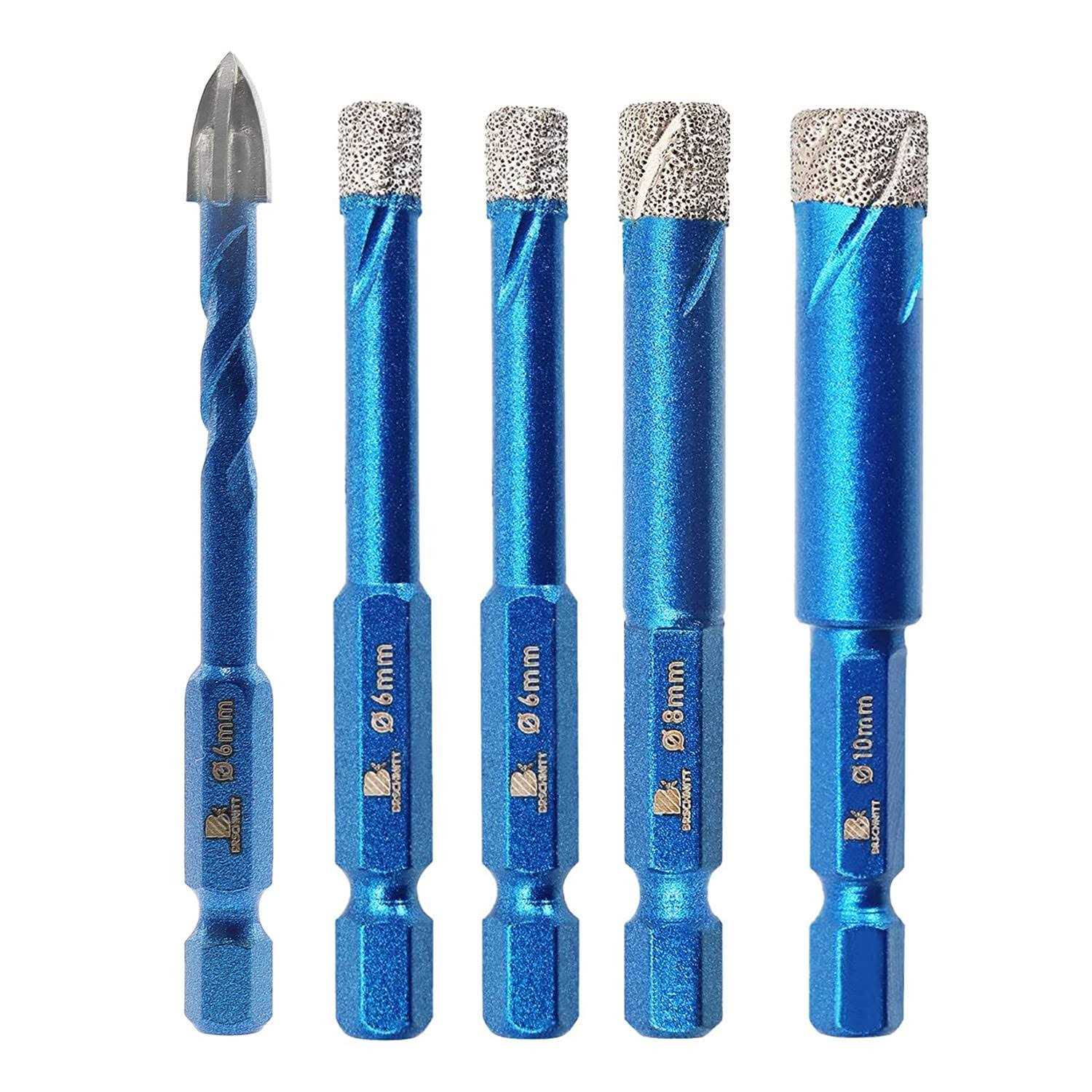 Diamond Drill Bit BRSCHNITT 1/4 1/4 Masonry Drill Bits Set for Porcelain Tile Ceramic Stone Granite Marble,Hex Shank Diamond Hole - Zenithce