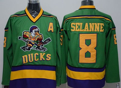 Ducks #8 Teemu Selanne Green CCM Throwback Stitched Jersey - Zenithce