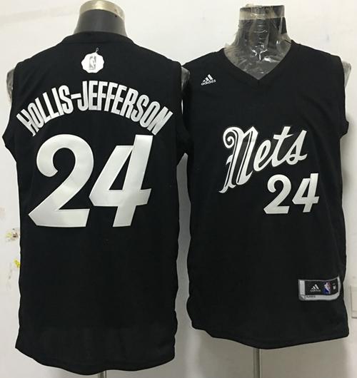Brooklyn Nets #24 Rondae Hollis-Jefferson adidas Black 2016 Christmas Day Stitched Swingman Jersey - Zenithce