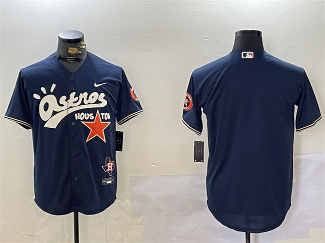 Houston Astros Blank Navy Cactus Jack Style Vapor Premier Limited Stitched Jersey - Zenithce