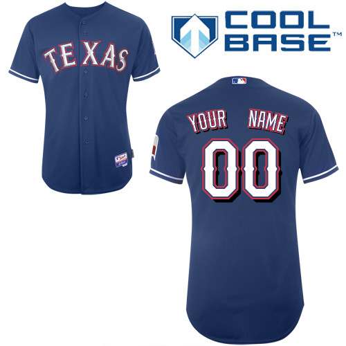 Rangers Customized Authentic Blue Cool Base MLB Jersey - Zenithce