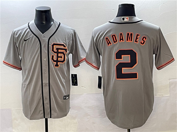 San Francisco Giants #2 Willy Adames Gray Cool Base Stitched Jersey - Zenithce