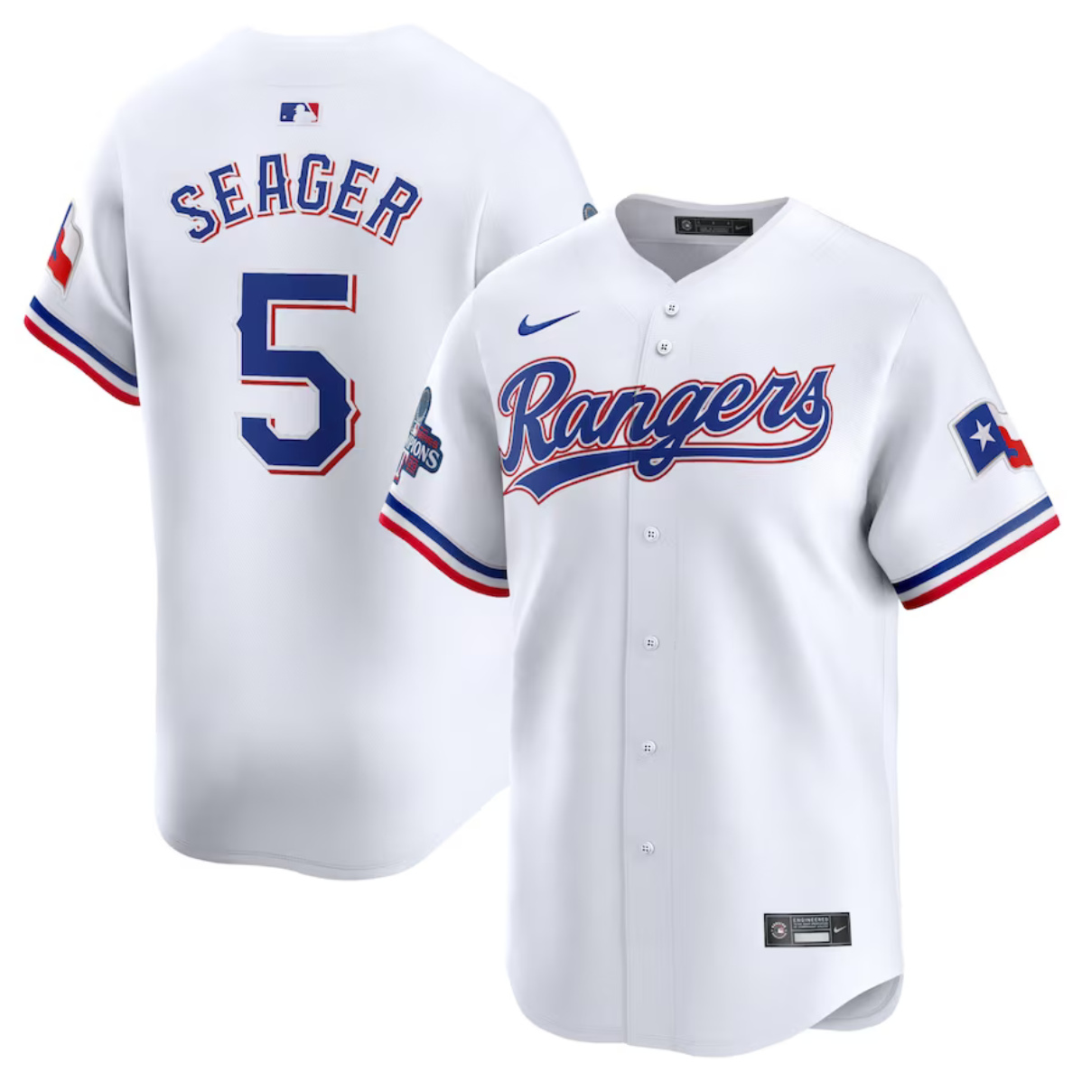 Texas Rangers #5 Corey Seager White 2023 World Series Champions Stitched Jersey - Zenithce