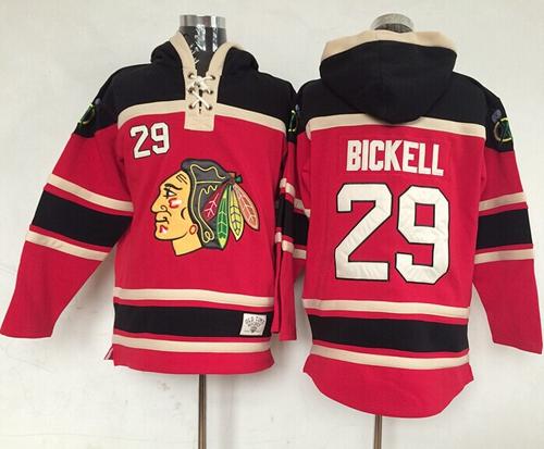 Blackhawks #29 Bryan Bickell Red Sawyer Hooded Sweatshirt Stitched Jersey - Zenithce