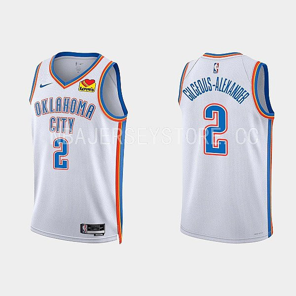 Oklahoma City Thunder #2 Shai Gilgeous-Alexander Association Edition White Jersey - Zenithce