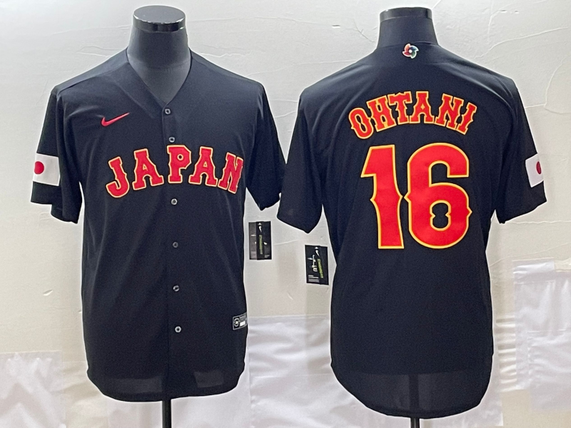 Japan #16 Shohei Ohtani 2023 Black World Classic Stitched Jersey - Zenithce