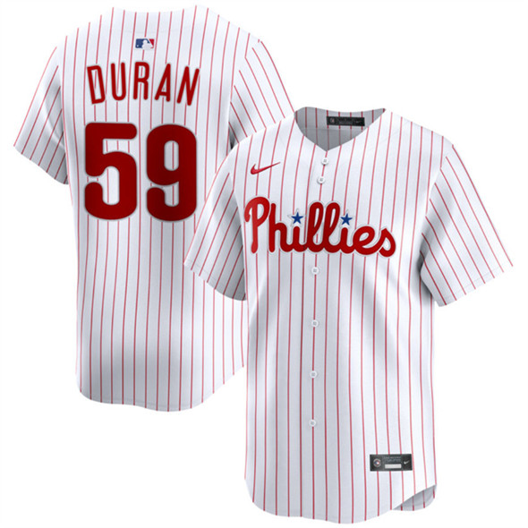 Philadelphia Phillies #59 Jhoan Durán White Home Limited Stitched Jersey - Zenithce