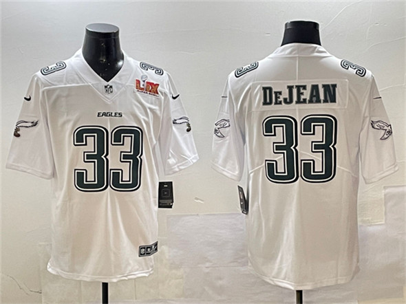 Philadelphia Eagles #33 Cooper DeJean White 2025 Super Bowl LIX Patch Fashion New Vapor Untouchable Limited Stitched Jersey - Zenithce