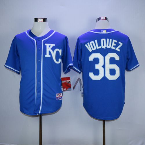 Royals #36 Edinson Volquez Blue Alternate 2 Cool Base Stitched Jersey - Zenithce