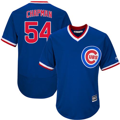 Cubs #54 Aroldis Chapman Blue Flexbase Authentic Collection Cooperstown Stitched Jersey - Zenithce