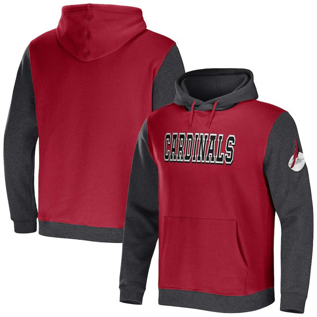 Arizona Cardinals X Darius Rucker Collection Cardinal Charcoal Colorblock Pullover Hoodie - Zenithce