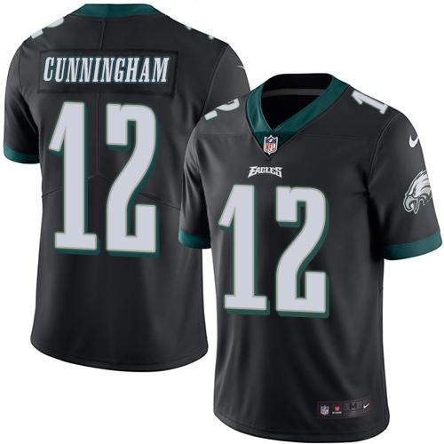 Eagles #12 Randall Cunningham Black Stitched Limited Rush Nike Jersey - Zenithce