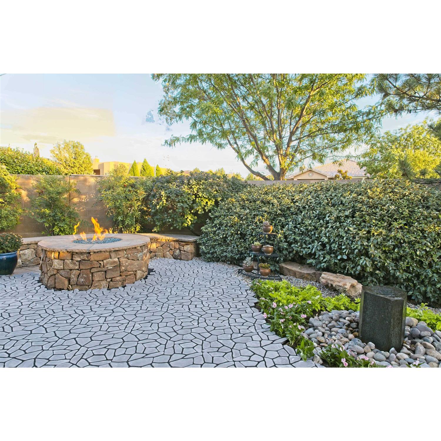 Riccobene 23.5-in L x 11.75-in W x 1-in H Irregular Charcoal Concrete Patio Stone C125007 - Zenithce