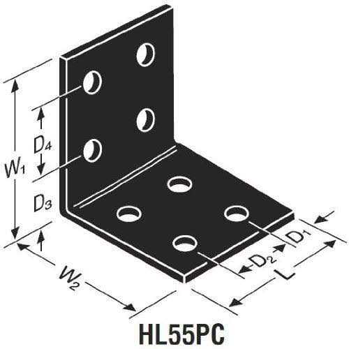 Simpson Strong-Tie HL55 5-3/4 x 5 Galvanized Heavy Angle - Zenithce