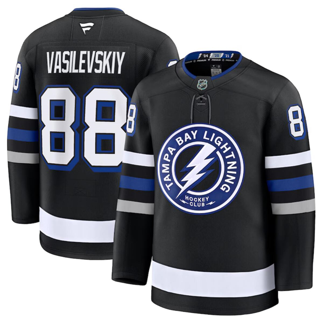 Tampa Bay Lightning #88 Andrei Vasilevskiy Black 2024-25 Alternate Stitched Jersey - Zenithce