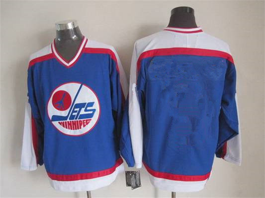 Winnipeg Jets Blank 1979-80 Blue CCM Vintage Throwback Jersey - Zenithce