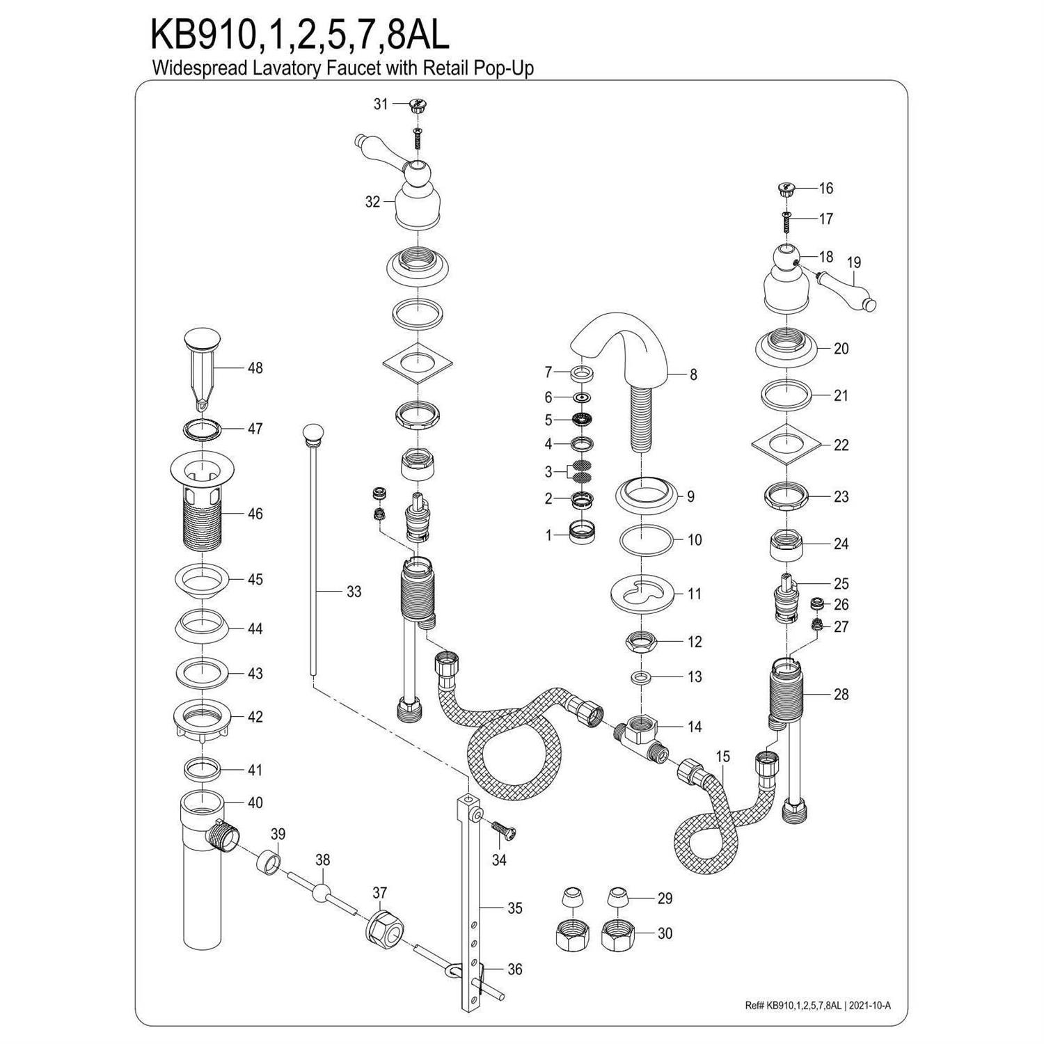 Kingston Brass KB8962FL Royale Widespread Bathroom Faucet - Zenithce