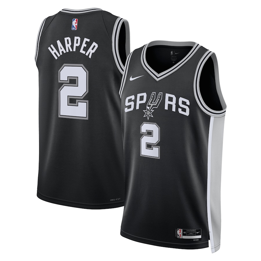 San Antonio Spurs #2 Dylan Harper Black 2025 Draft First Round Pick Swingman Jersey - Zenithce