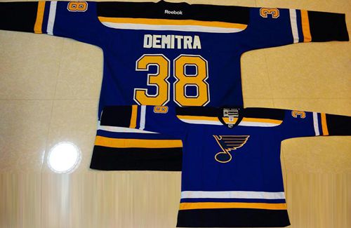 Blues #38 Pavol Demitra Light Blue Home Stitched Jersey - Zenithce
