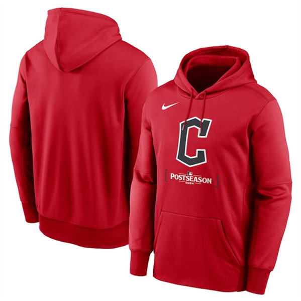 Cleveland Guardians Red 2024 Postseason Collection Therma Pullover Hoodie - Zenithce