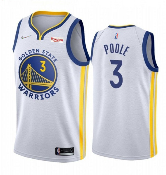 Golden State Warriors #3 Jordan Poole 2022 White 75th Anniversary Stitched Jersey - Zenithce