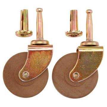 Restorers Classic Wooden Wheel Ball Bearing Steel Stem Caster - Zenithce