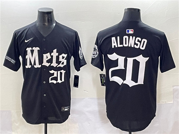 New York Mets #20 Pete Alonso Black 'Gotham Gothic Edition' Vapor Premier Limited Stitched Jersey - Zenithce